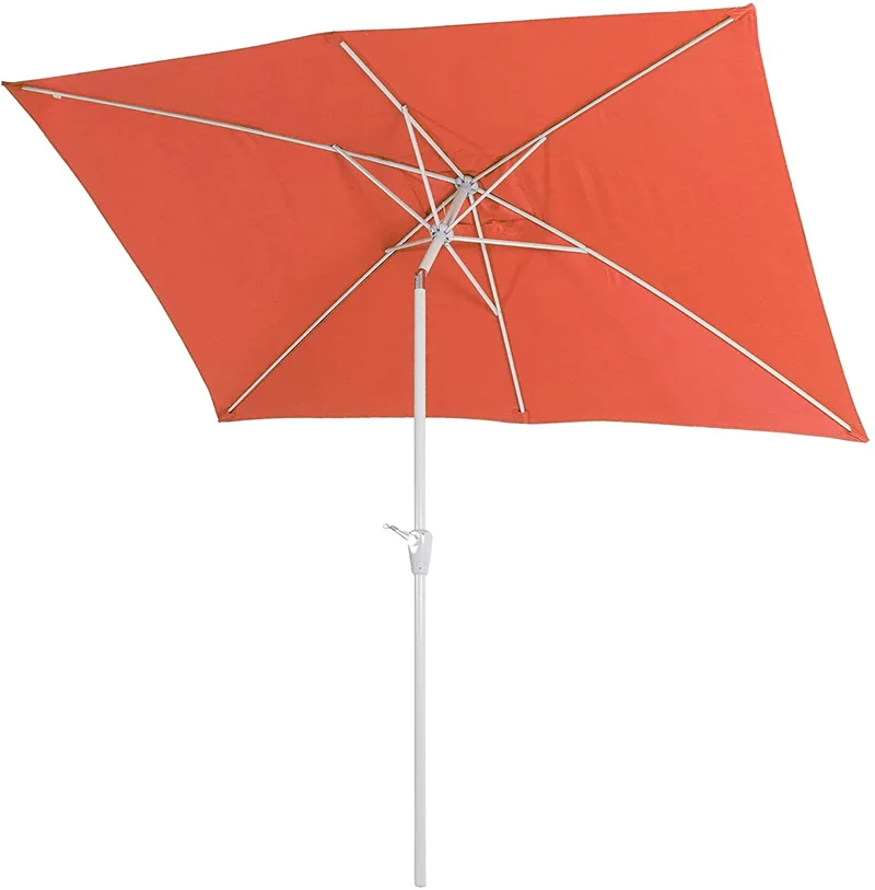Parasol de jardin 2x3m rectangulaire inclinable polyester/aluminium 4,5kg terracotta 04_0003896