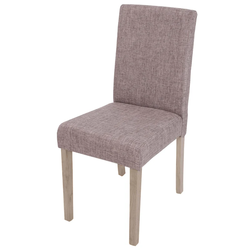 Chaise de salle à manger cuisine en tissu gris clair pieds en bois marron design moderne 04_0002355