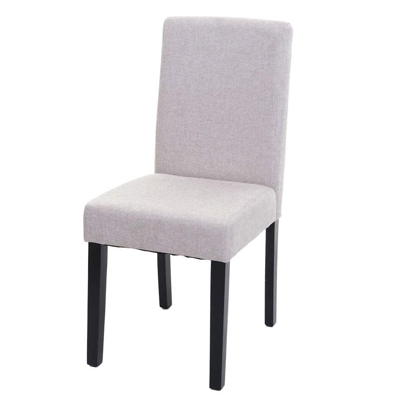 Chaise de salle à manger cuisine en tissu beige crème pieds en bois foncés design moderne 04_0002351