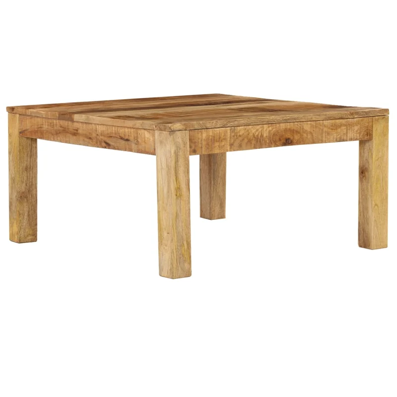 Table basse de salon design rustique 80 x 80 x 40 cm bois de manguier massif DEC037196
