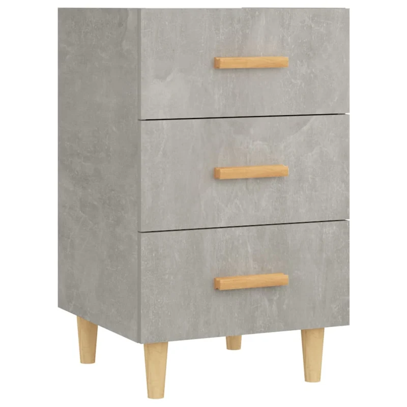 Table de chevet avec 3 tiroirs 40 x 40 x 66 cm bois d'ingénierie gris DEC034036