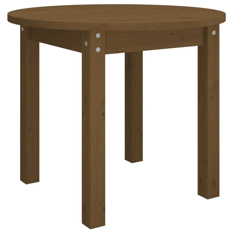 Table d'appoint design simple Ø 55 x 45 cm bois massif de pin couleur marron miel DEC039511
