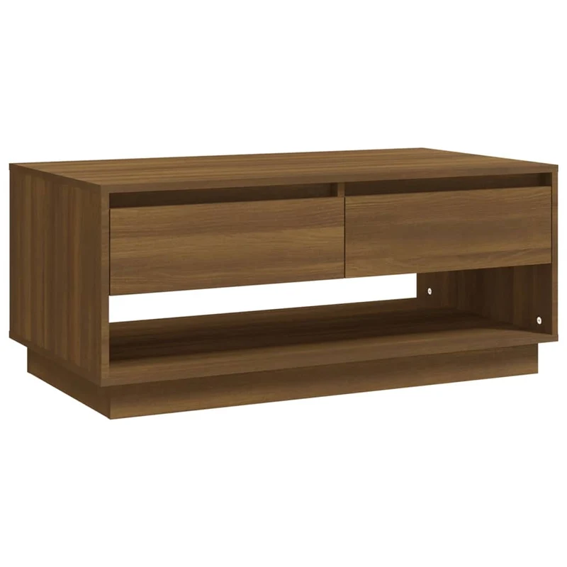 Table basse avec tiroirs design rustique moderne 102,5 x 55 x 44 cm bois d'ingénierie marron DEC038617