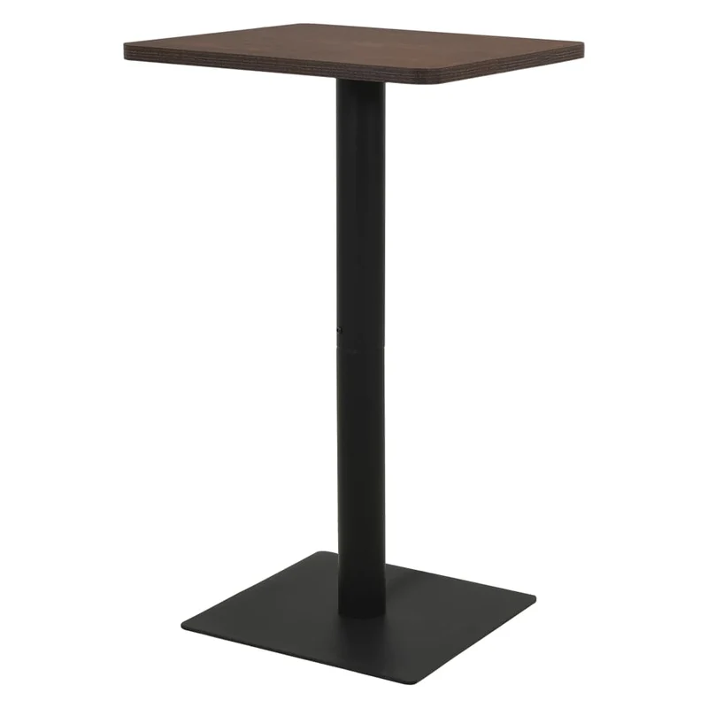 Table d'appoint auxiliaire table bistro 70 x 70 x 107 cm MDF marron foncé et acier noir DEC036547