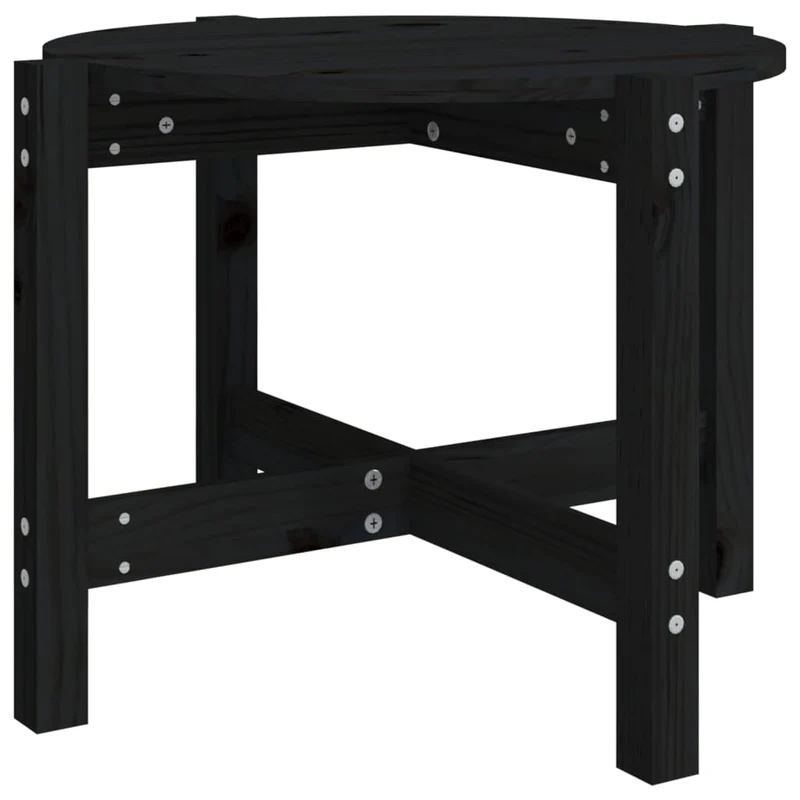 Table d'appoint design simple Ø 62,5 x 45 cm bois massif de pin noir DEC039903