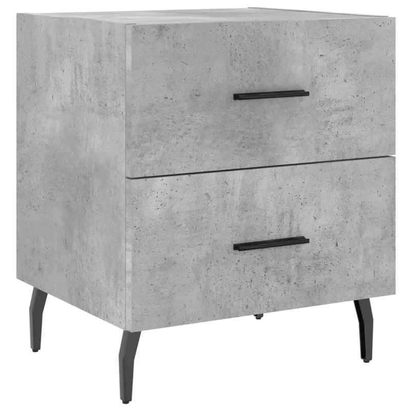 Table de chevet avec tiroirs 40 x 35 x 47,5 cm bois d’ingénierie gris et fer DEC033986