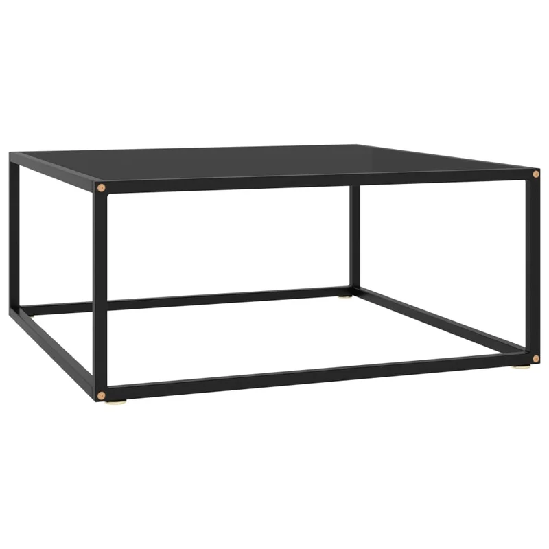 Table basse design moderne et contemporaine avec verre 80 x 80 x 35 cm noir DEC039882