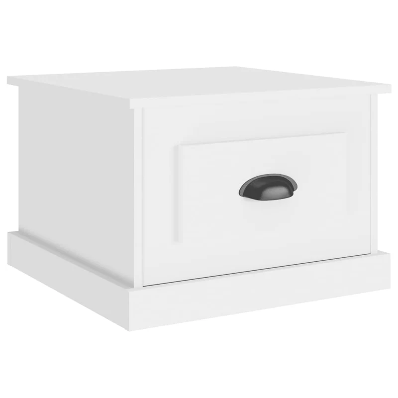 Table chevet table d'appoint avec tiroir design moderne 50 x 50 x 35 cm bois d'ingénierie blanc DEC037877