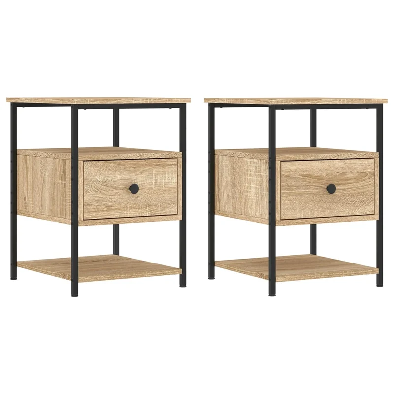Tables de chevet 2 pcs chêne sonoma 40 x 42 x 56 cm bois ingénierie brun DEC035286
