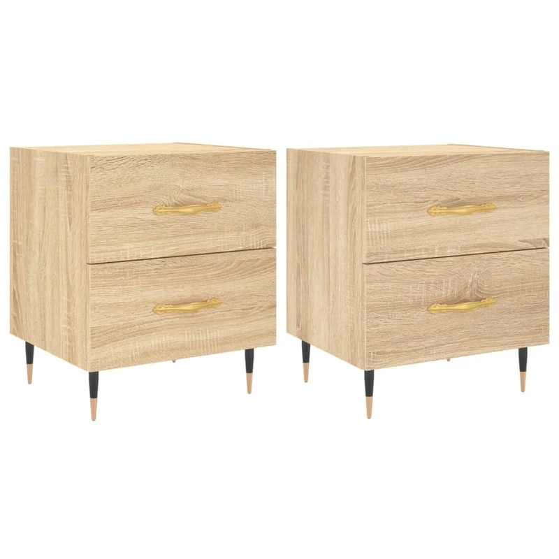 Tables de chevet 2 pcs chêne sonoma 40 x 35 x 47,5 cm brun DEC035236
