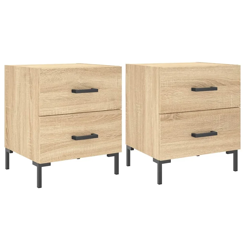 Tables de chevet 2 pcs chêne sonoma 40 x 35 x 47,5 cm brun DEC035235