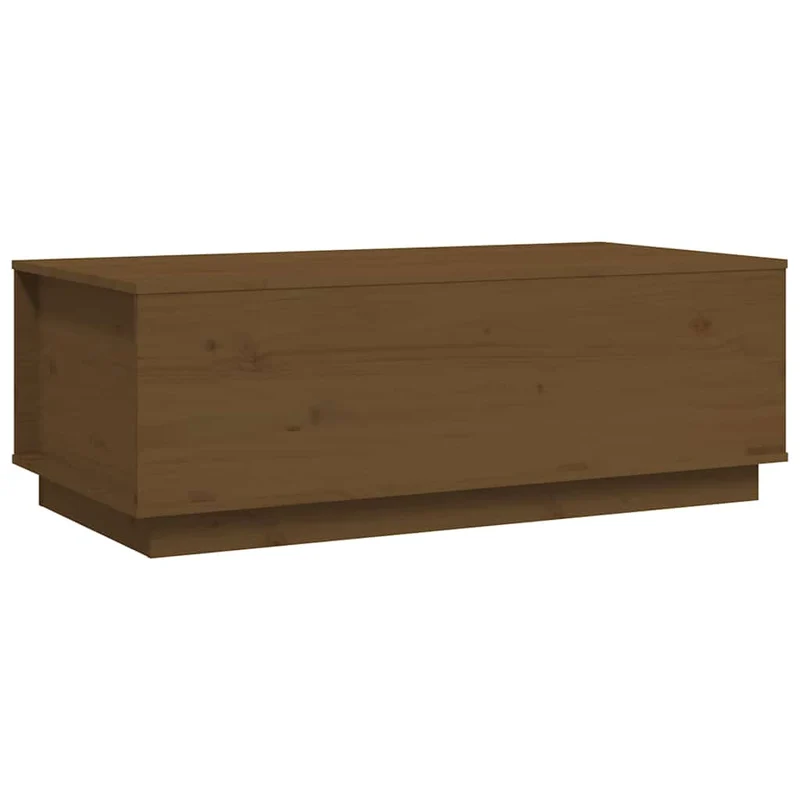 Table basse avec dessus relevable design rustique 100 x 50 x 35 cm bois massif de pin marron DEC039458