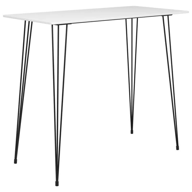 Table d’appoint multifonction style simple 120 x 60 x 105 cm MDF blanc et métal DEC036405