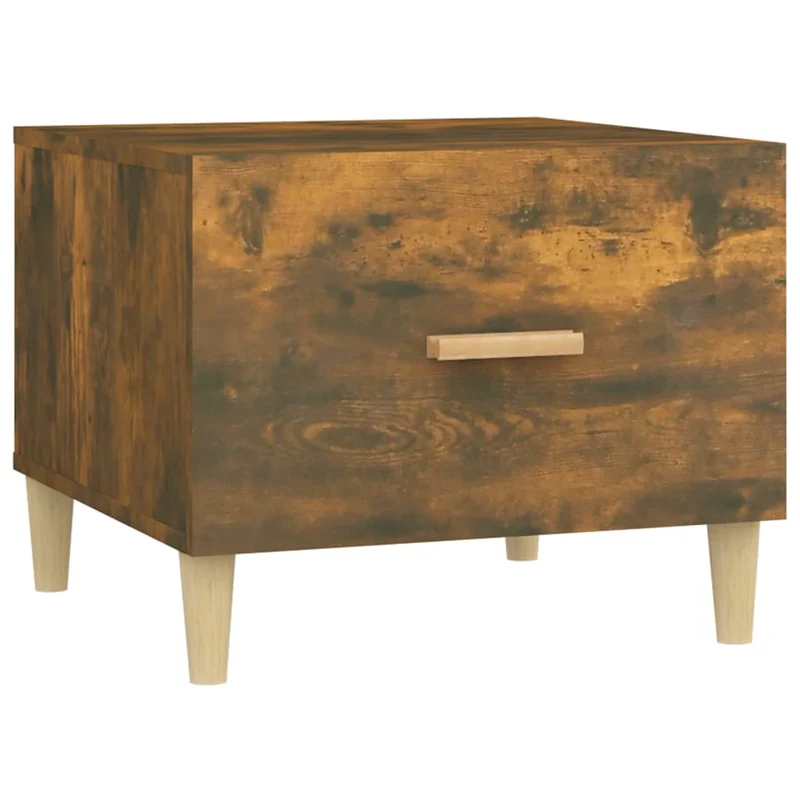 Table basse avec tiroir design moderne 50 x 50 x 40 cm bois d'ingénierie marron DEC038414