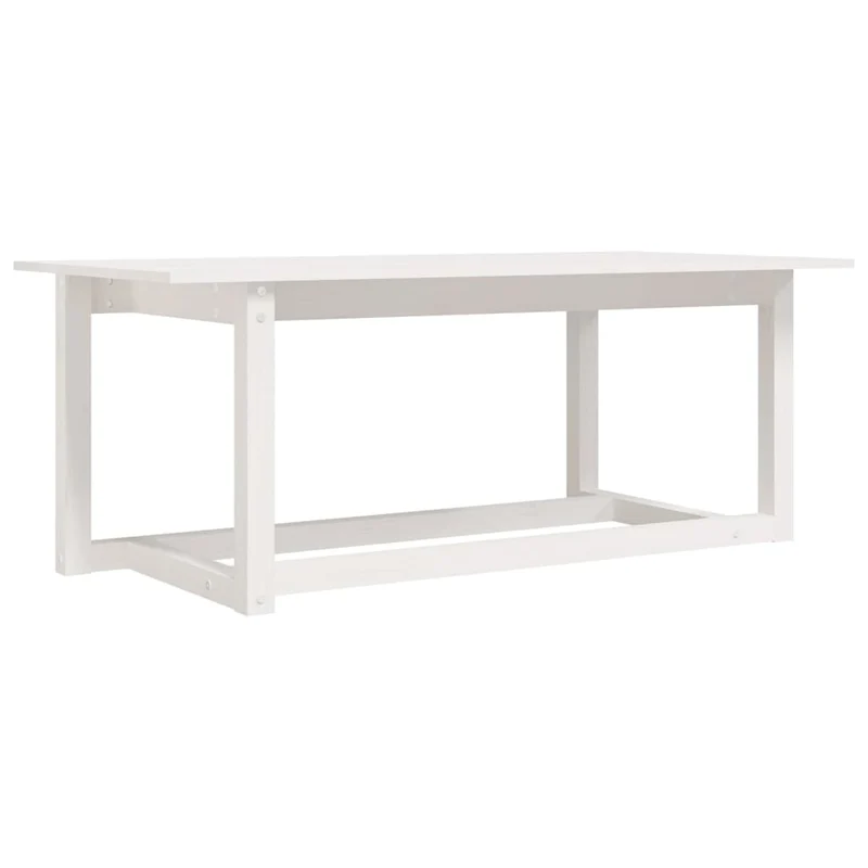 Table basse de salon design simple 110 x 55 x 45 cm bois massif de pin blanc DEC037850