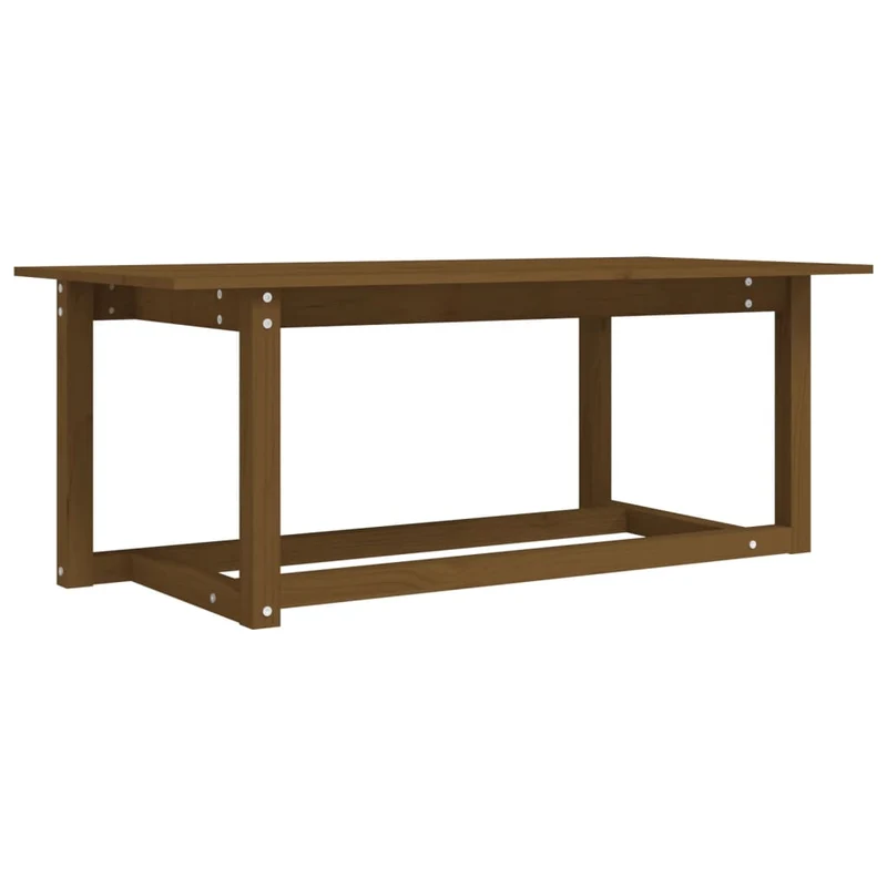Table basse design moderne 110 x 55 x 45 cm bois massif de pin marron DEC039472