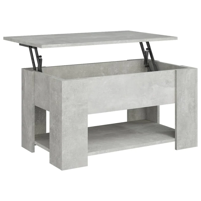 Table basse avec plateau relevable design moderne 79 x 49 x 41 cm bois d'ingénierie gris DEC039337