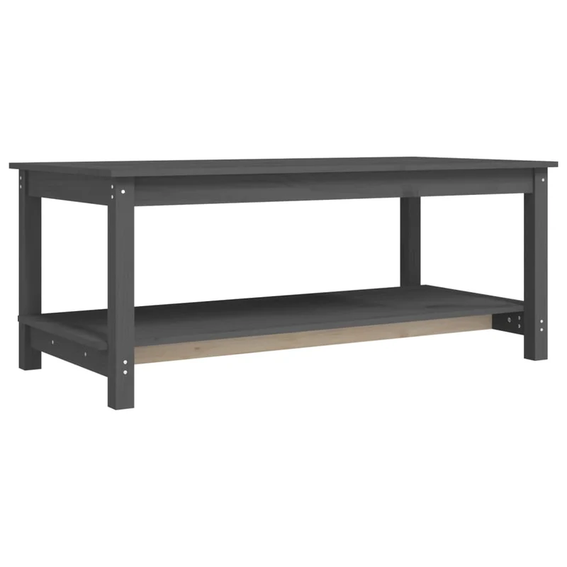 Table basse design simple 110 x 55 x 45 cm bois massif de pin gris DEC039169