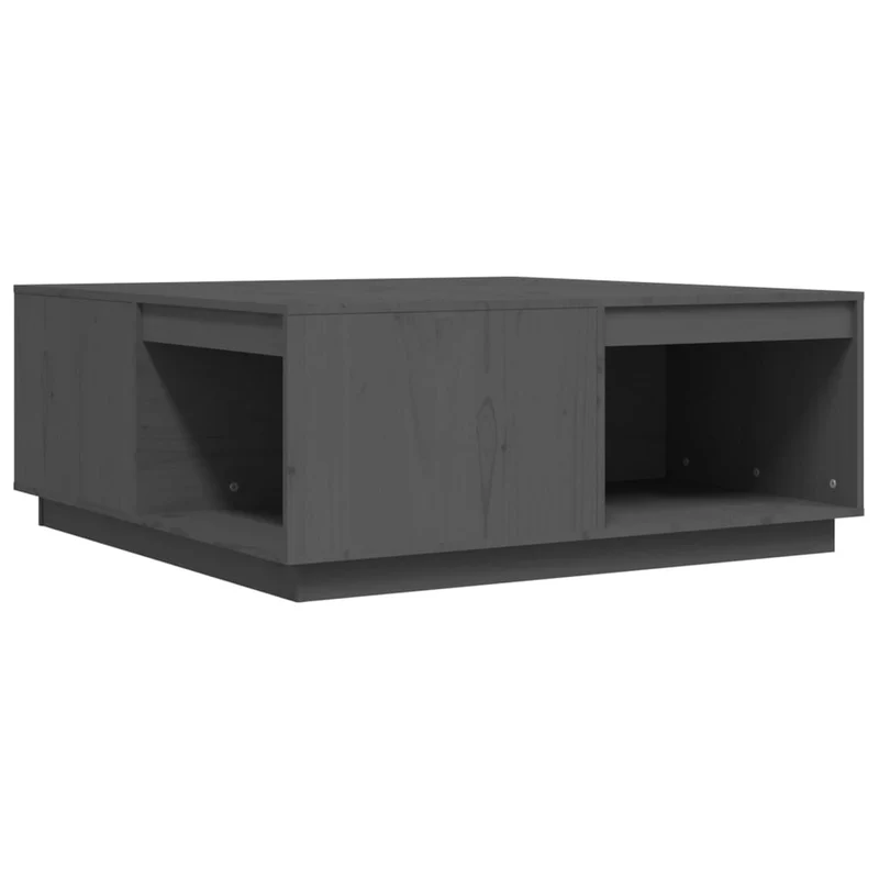 Table basse design moderne et contemporaine 100 x 101 x 40,5 cm bois massif de pin gris DEC039146