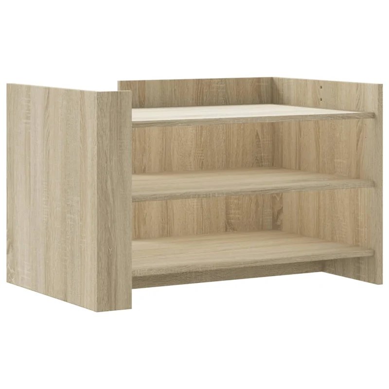 Table basse avec étagères design simple 80 x 50 x 50 cm bois d'ingénierie couleur chêne DEC039002