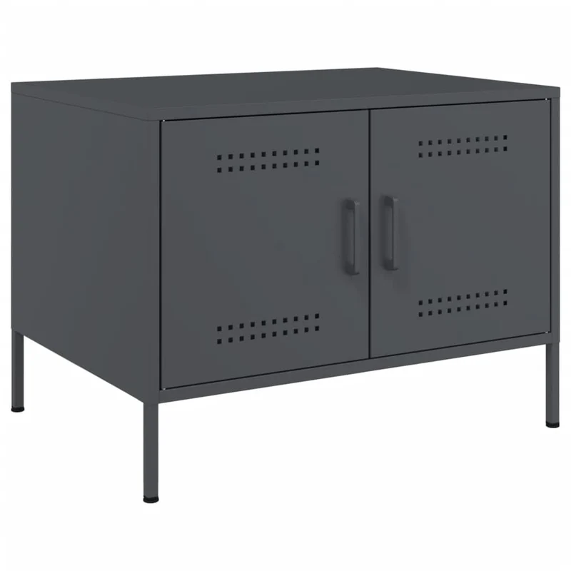 Table basse de salon design moderne 68 x 50 x 50,5 cm acier anthracite DEC037268