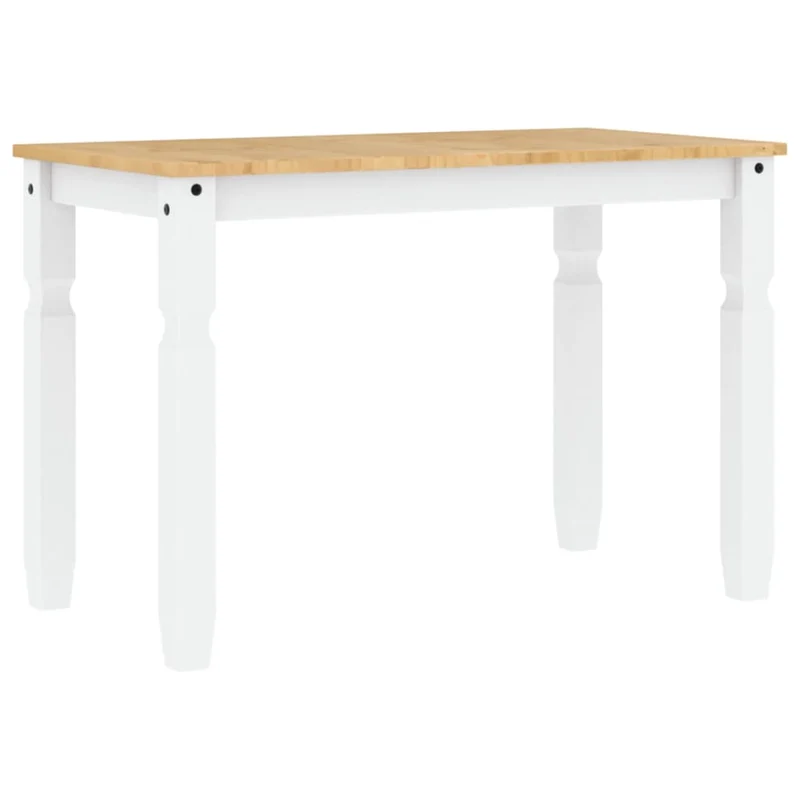 Table de salle à manger design moderne 112 x 60 x 75 cm bois massif de pin blanc DEC036854