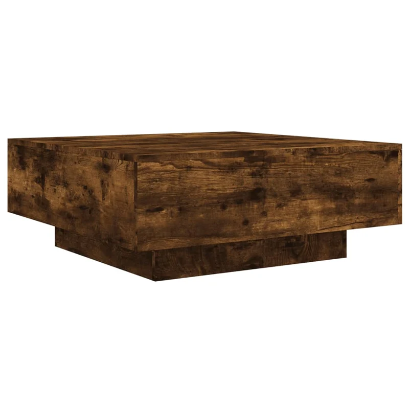 Table basse design rustique 80 x 80 x 31 cm bois d'ingénierie marron DEC038485