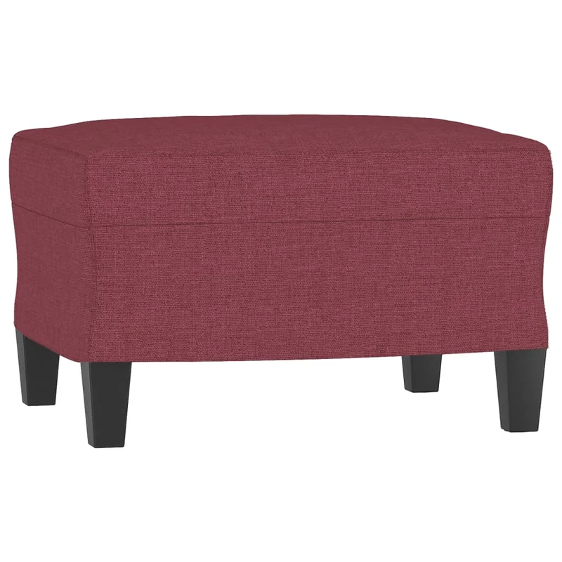 Repose-pieds tabouret bout de lit 60 x 50 x 41 cm tissu rouge DEC030582