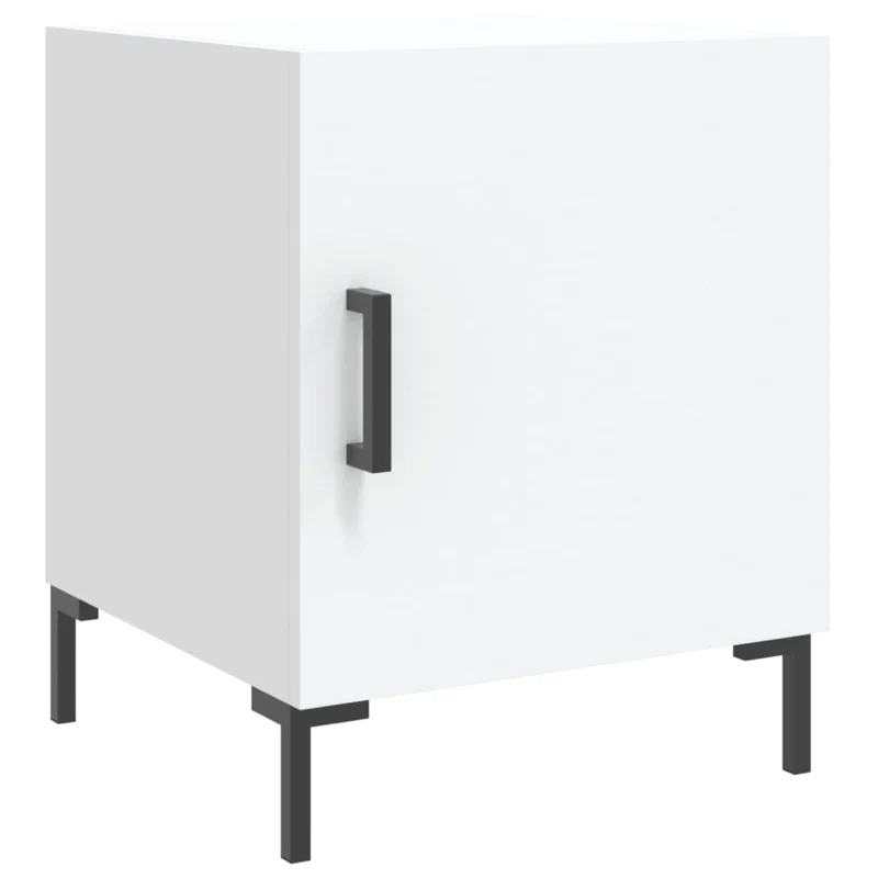 Table de chevet avec compartiment avec porte 40 x 40 x 50 cm bois d’ingénierie blanc DEC033394