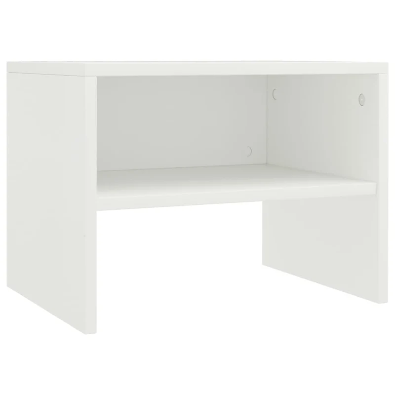 Table de chevet avec étagère 40 x 30 x 30 cm bois d'ingénierie blanc DEC033331