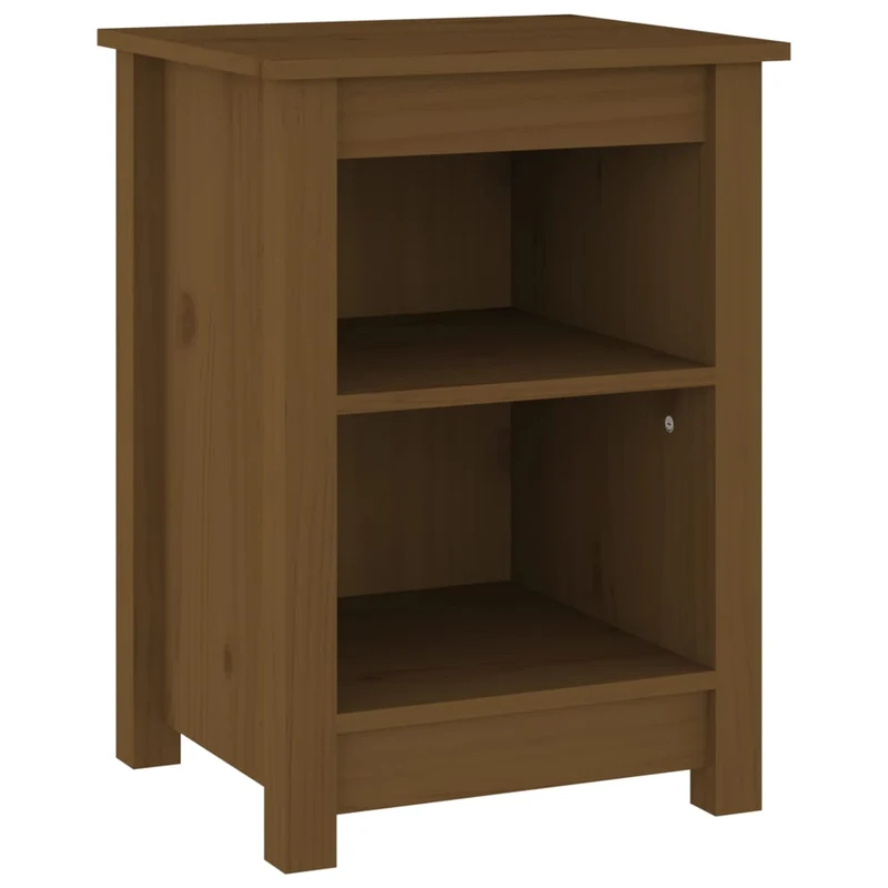 Table de chevet avec deux compartiments ouvert 40 x 35 x 55 cm bois de pin marron DEC034137