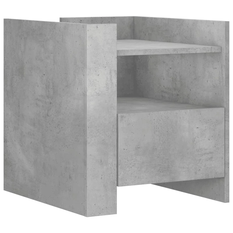 Table de chevet avec tiroir et étagère 45 x 50 x 50 cm bois d’ingénierie gris DEC034045