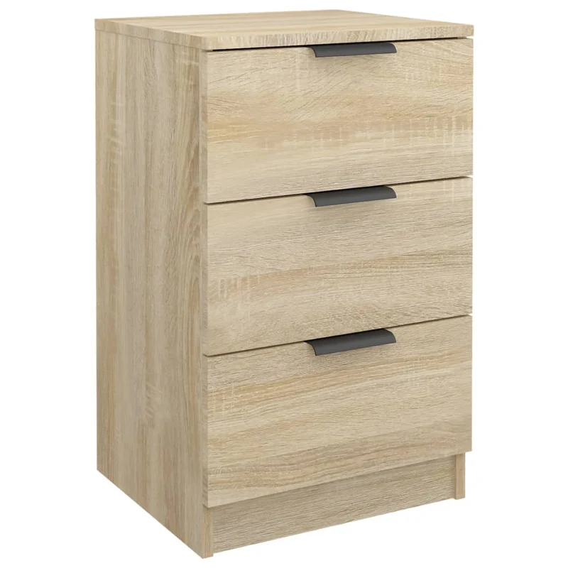Table de chevet avec 3 tiroirs 40 x 36 x 65 cm bois d'ingénierie couleur chêne DEC033849