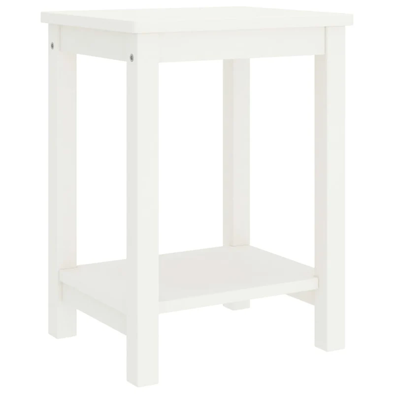 Table de chevet avec étagère 35 x 30 x 47 cm bois de pin blanc DEC033297