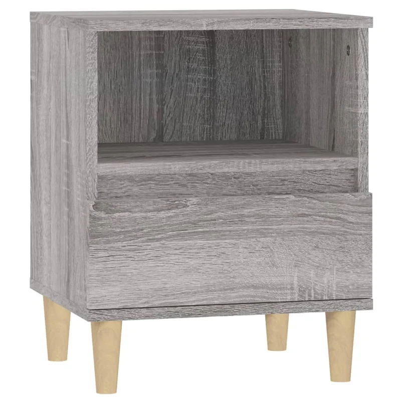 Table de chevet avec compartiment et tiroir 40 x 35 x 50 cm bois d'ingénierie gris DEC034619