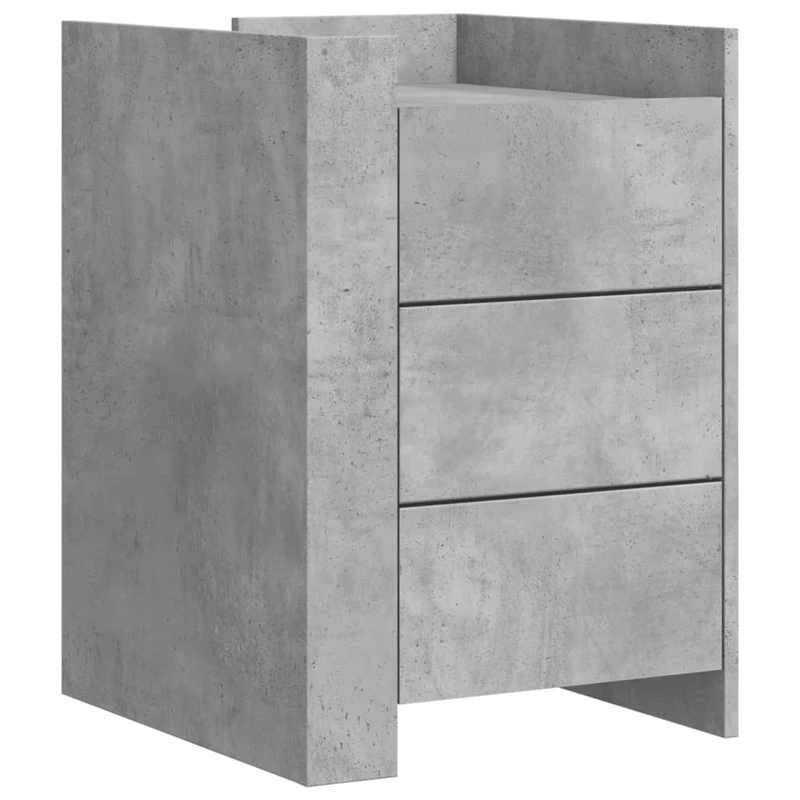 Table de chevet avec 3 étagères 45 x 50 x 65 cm bois d'ingénierie gris DEC034047