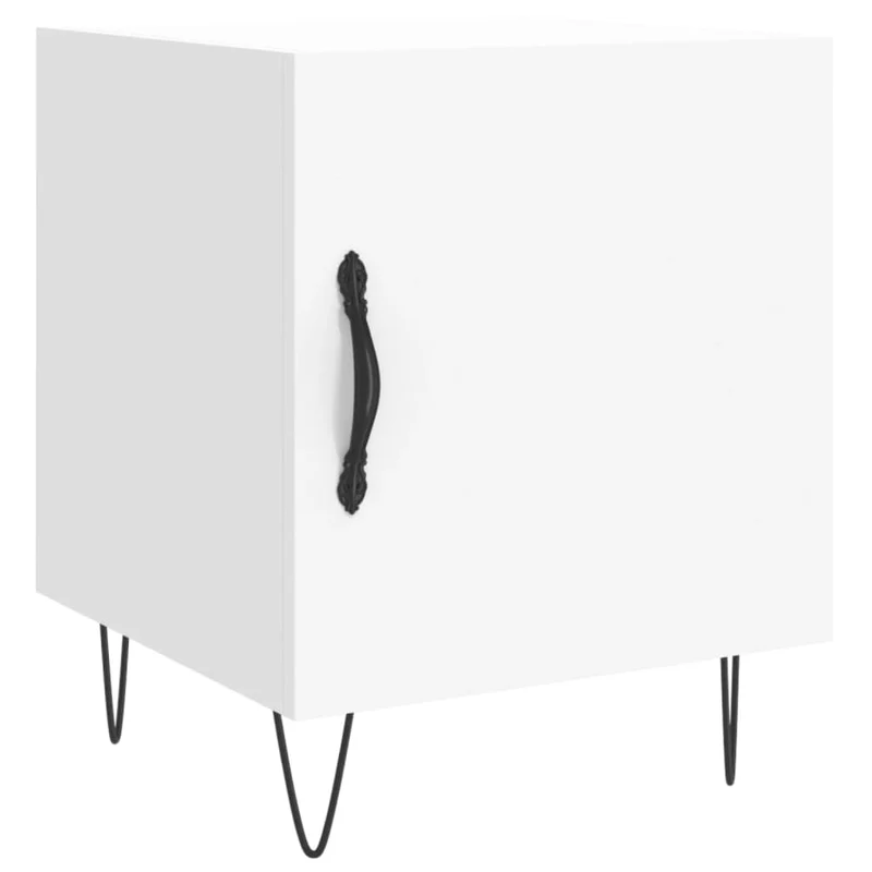 Table de chevet avec compartiment avec porte 40 x 40 x 50 cm bois d’ingénierie blanc DEC033393