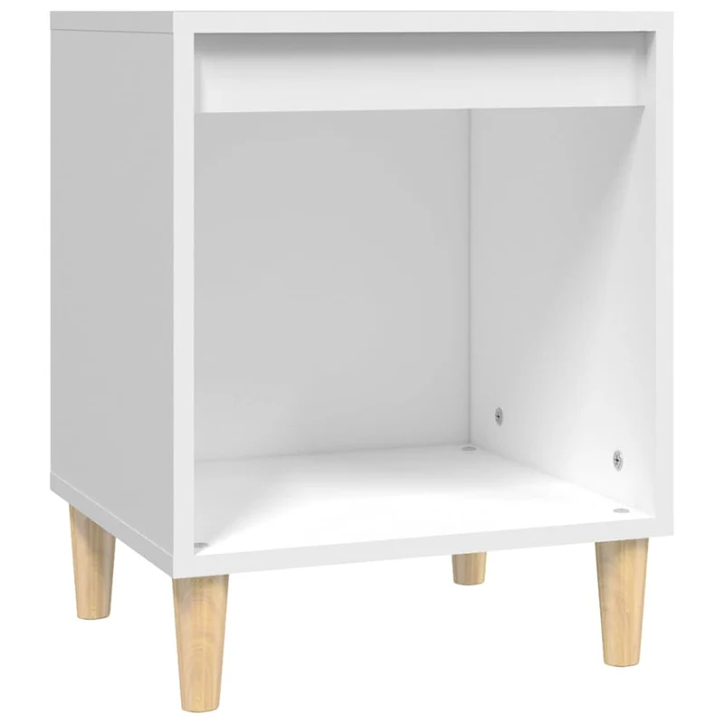 Table de chevet avec compartiment ouvert 40 x 35 x 50 cm bois d’ingénierie blanc DEC033364