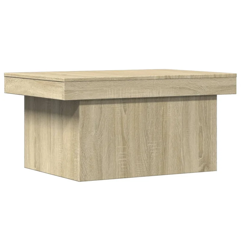 Table basse plateau coulissant design moderne et contemporaine 100 x 55 x 40 cm bois d'ingénierie couleur chêne DEC038881