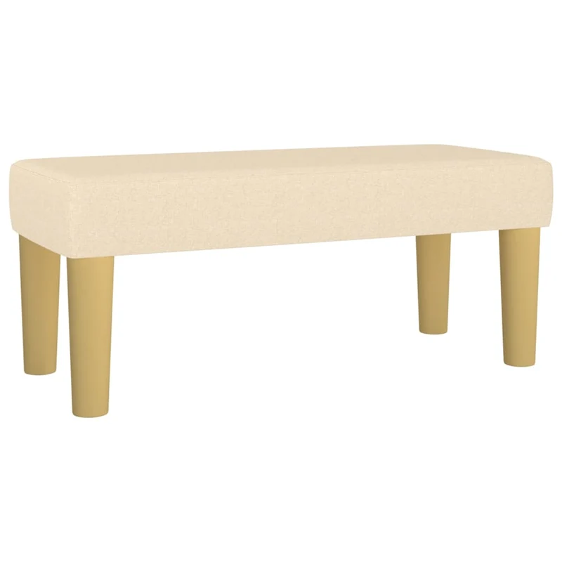 Banc bout de lit 70 x 30 x 30 cm en tissu crème et MDF DEC024668