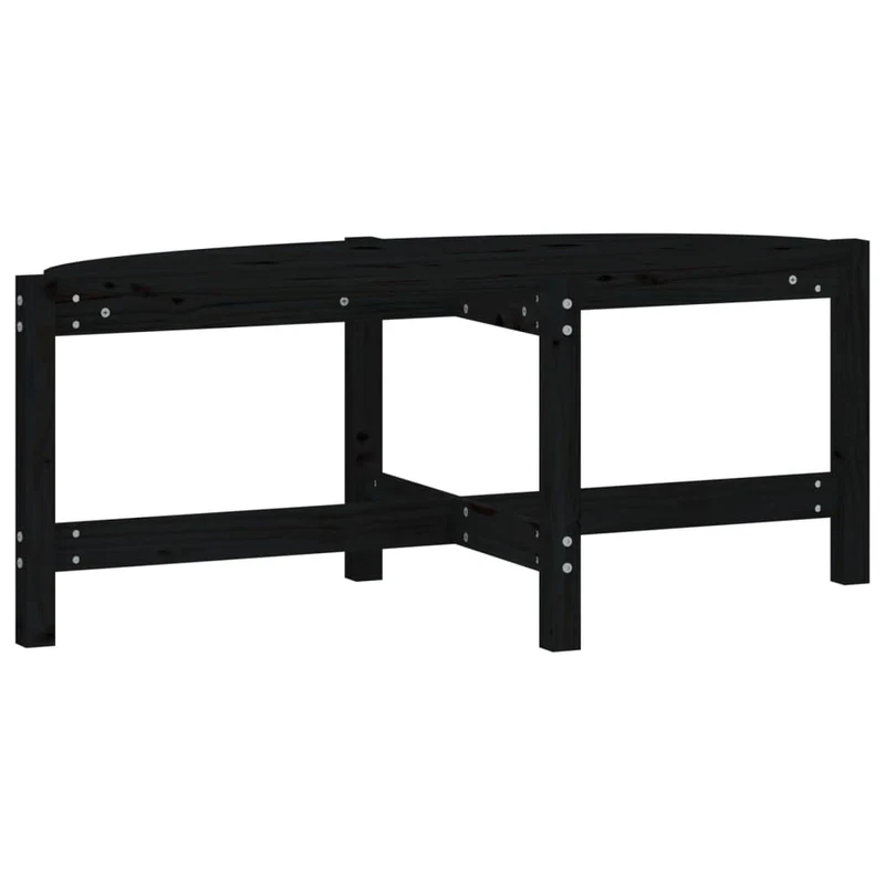 Table basse style simple 118 x 63 x 45 cm bois massif de pin noir DEC039631