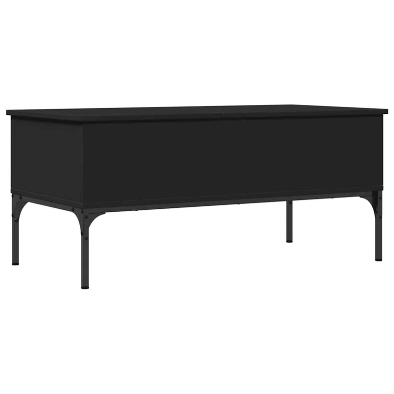 Table basse design moderne et contemporaine 100 x 50 x 45 cm bois d'ingénierie et métal noir DEC039563