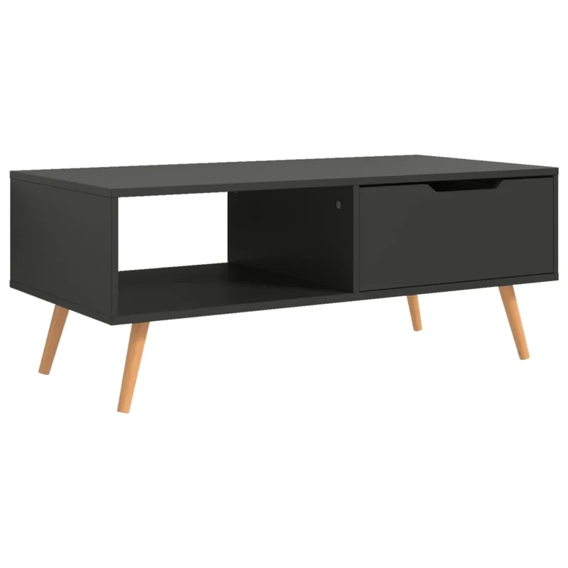 Table basse design moderne et contemporaine 100 x 49,5 x 43 cm bois d'ingénierie gris DEC039147