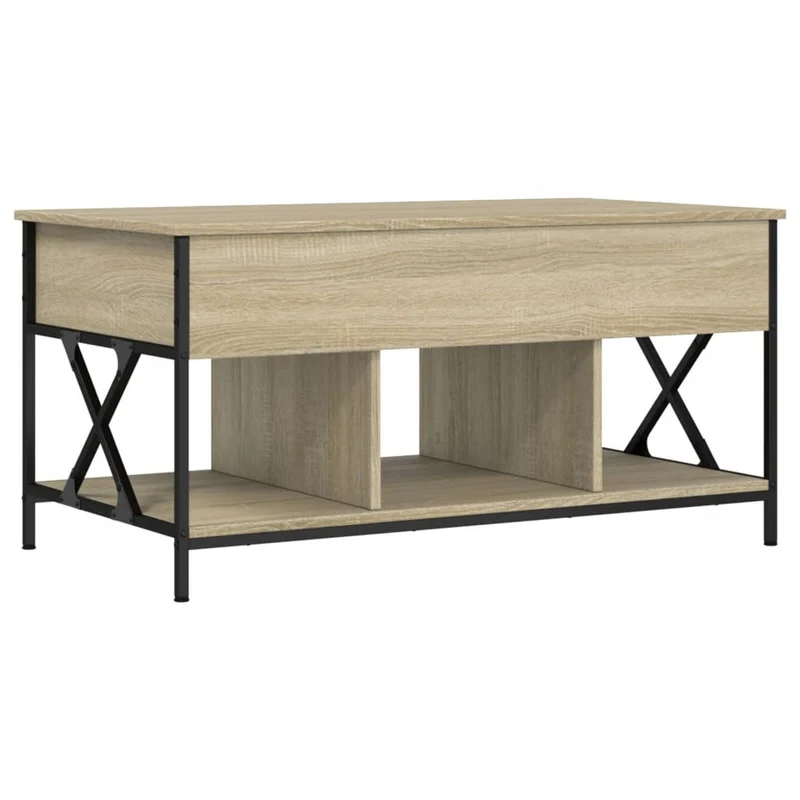 Table basse design moderne et contemporaine 100 x 55 x 50cm bois d'ingénierie et métal DEC038883