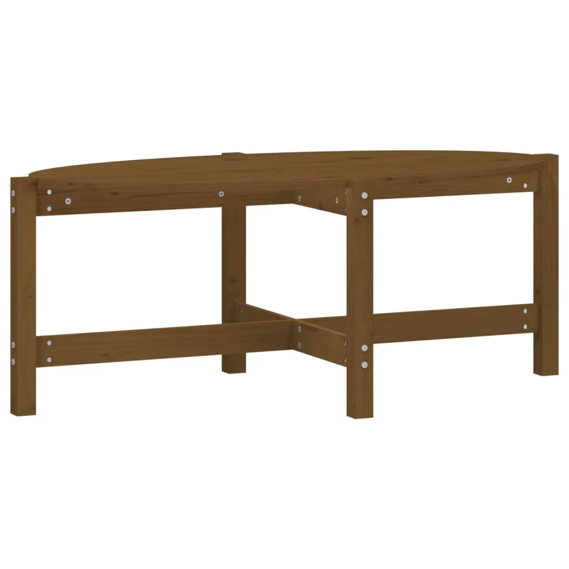 Table basse design simple 118 x 63 x 45 cm bois massif de pin couleur marron miel DEC039475