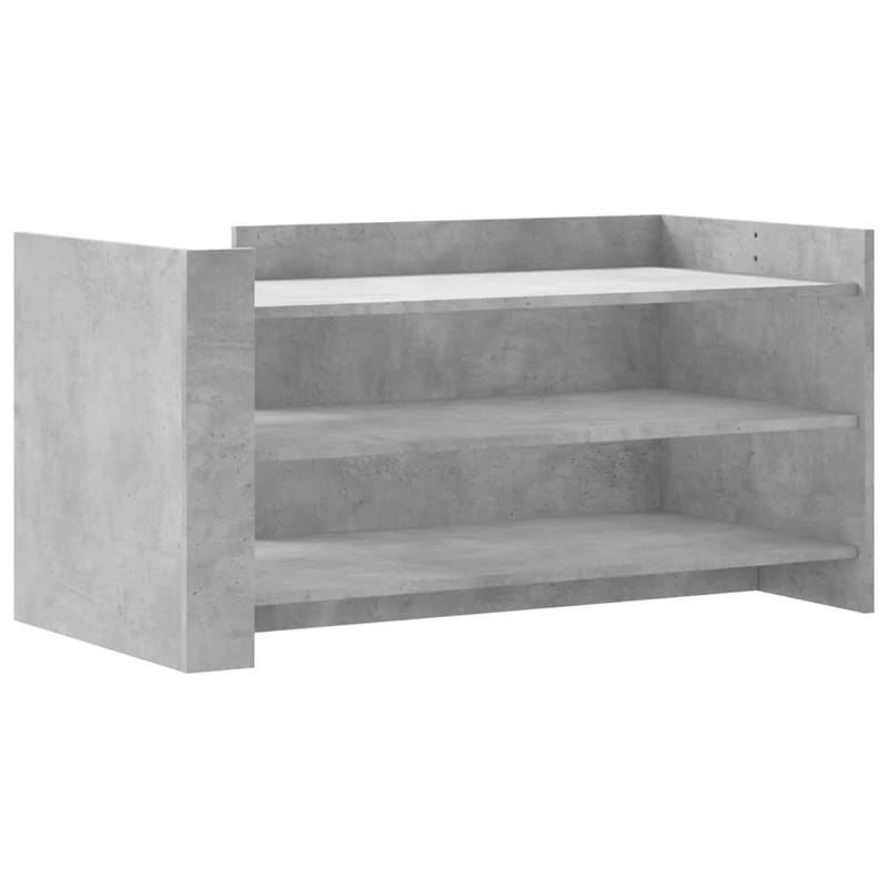 Table basse avec étagères design moderne 100 x 50 x 50 cm bois d'ingénierie gris DEC039238