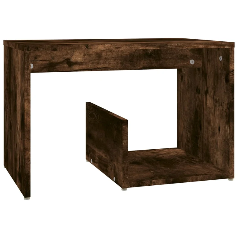 Table d'appoint console d'entrée meuble de salon chêne fumé 59 x 36 x 38 cm bois d'ingénierie brun DEC032394