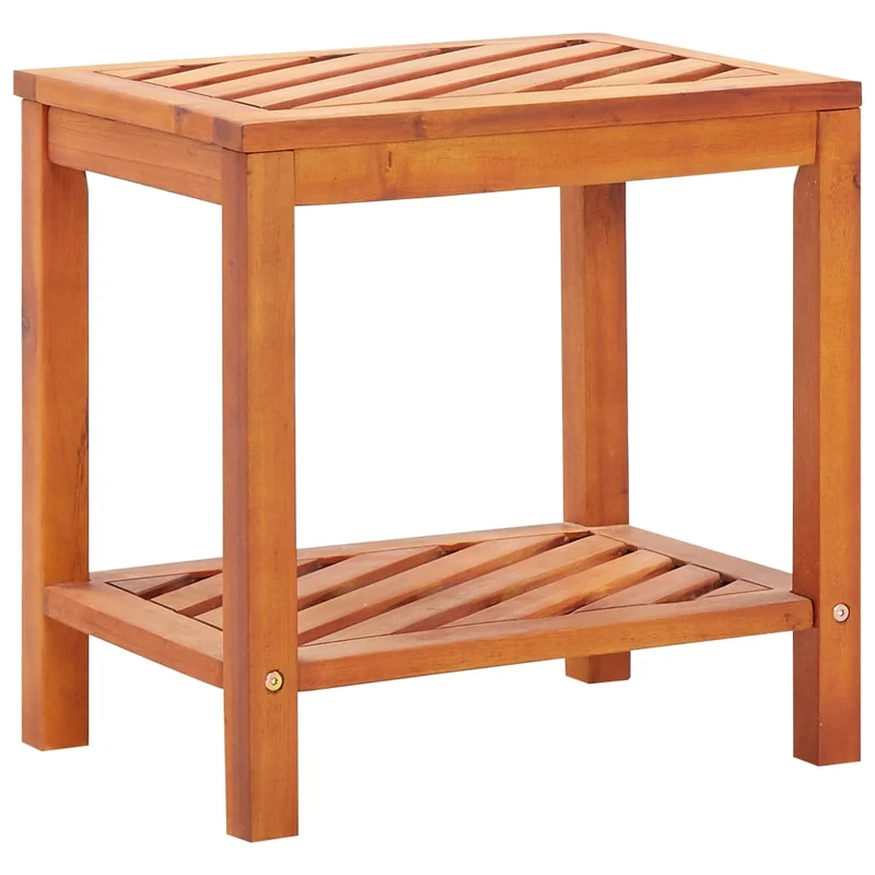 Table d'appoint support de plante en bois d'acacia 45 x 33 x 45 cm DEC032374