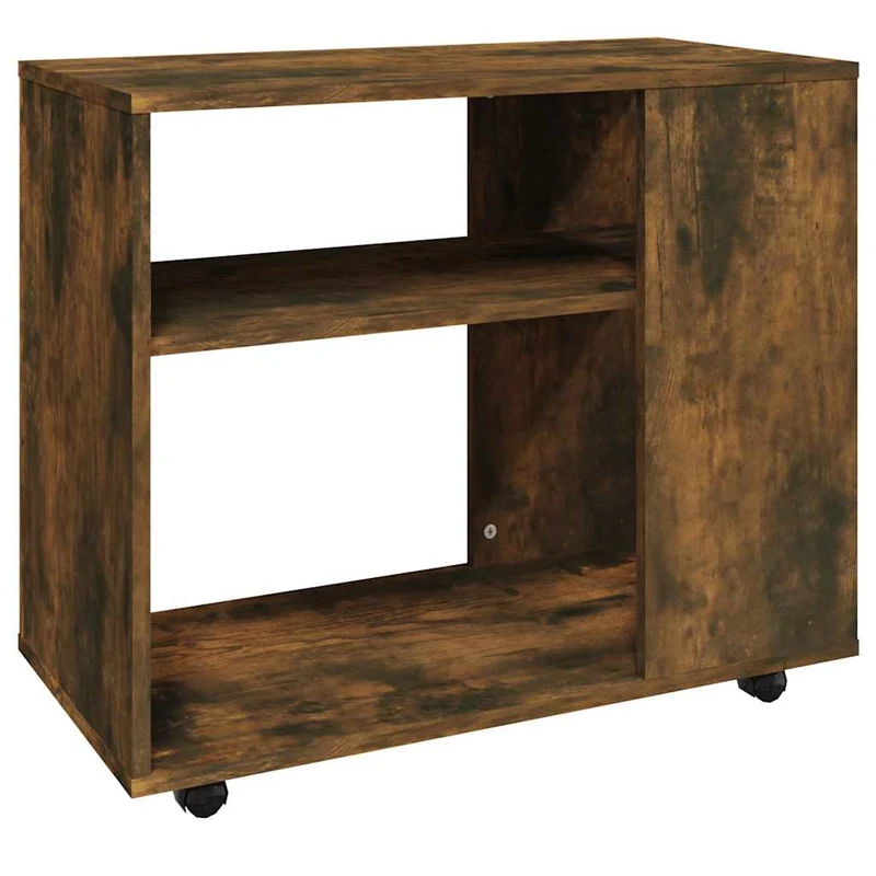 Table d'appoint meuble de salon sur roulettes 70 x 35 x 55 cm bois d'ingénierie marron DEC032395