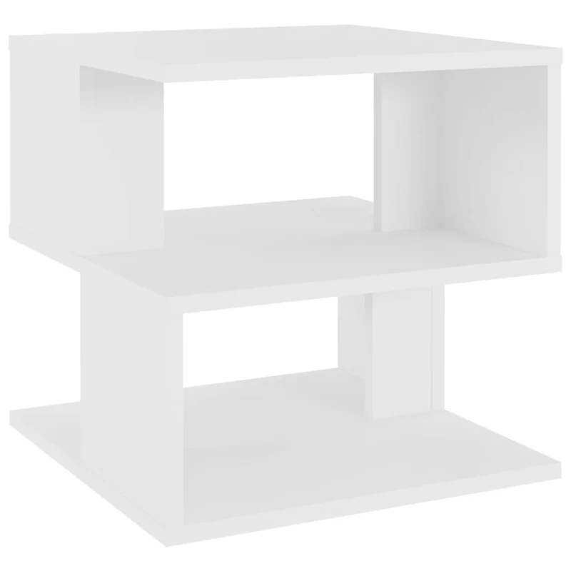 Table d'appoint bout de canapé support plante 40 x 40 x 40 cm aggloméré blanc DEC032349